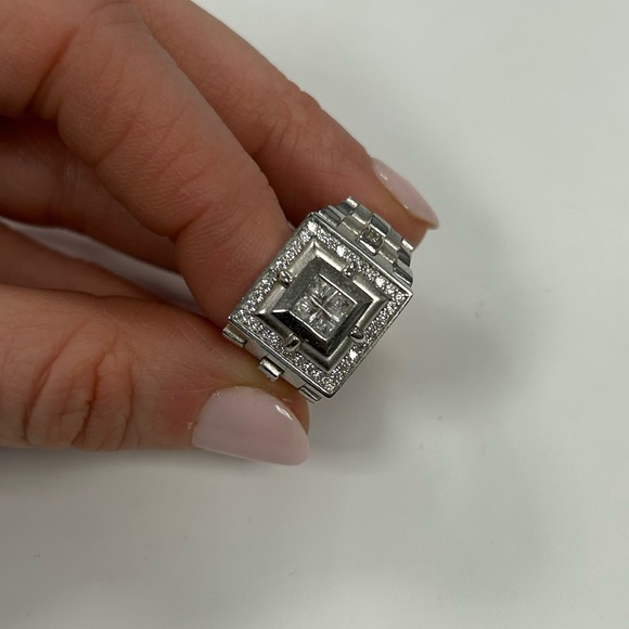 Suzy Levian Unisex Sterling Silver White CZ Ring Size #9.5 Sample - Picture 4 of 8